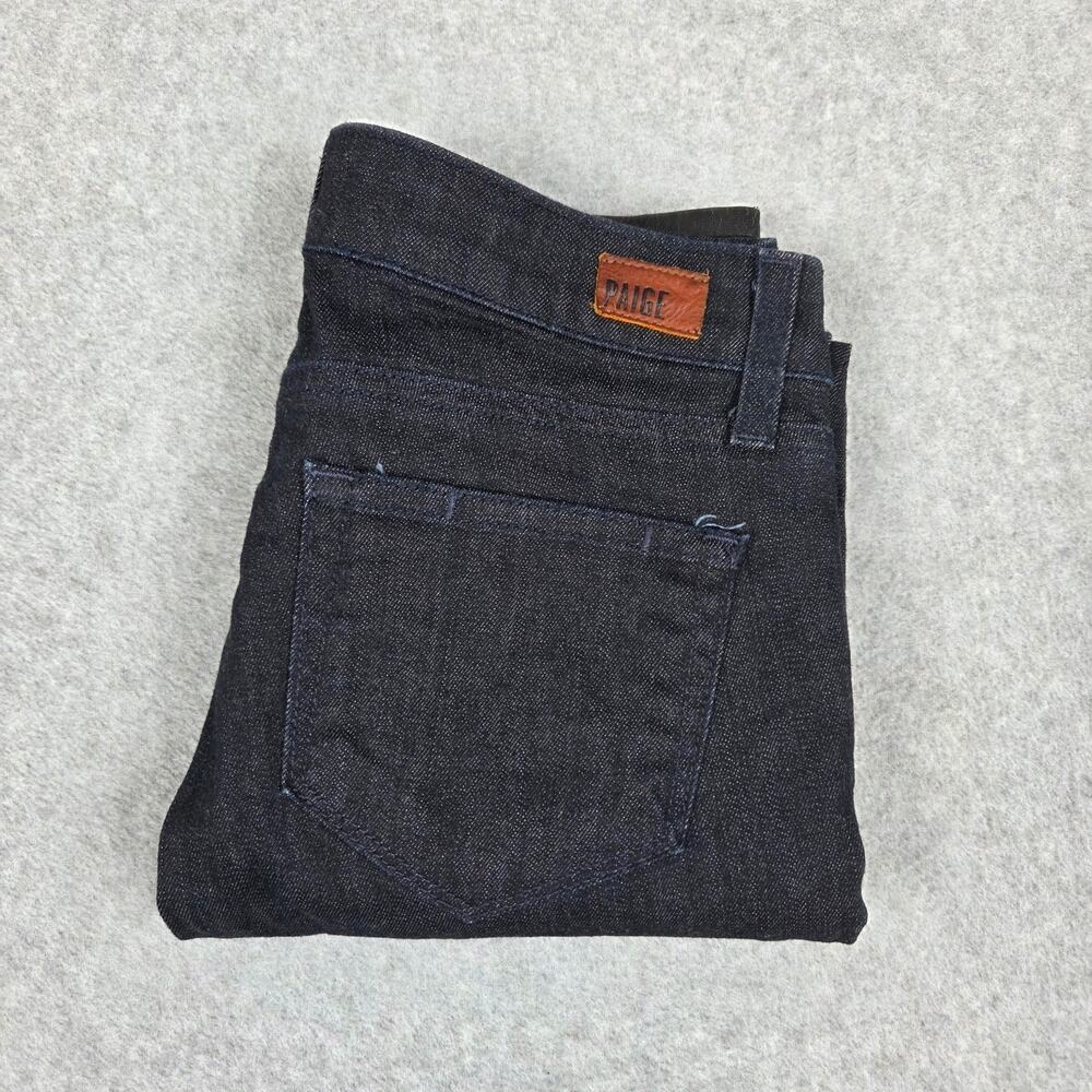Paige 26 Two Tone Skinny Jeans Denim Upper Black Faux Leather Bottom FLAWED